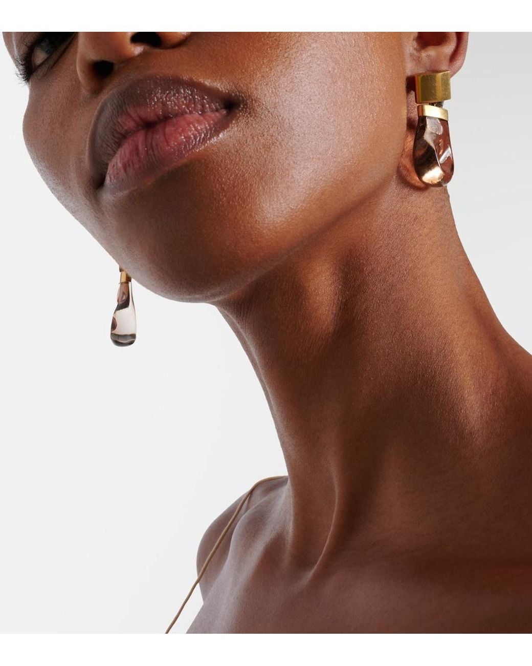 Khaite Metallic Keefe-Plated Drop Earrings