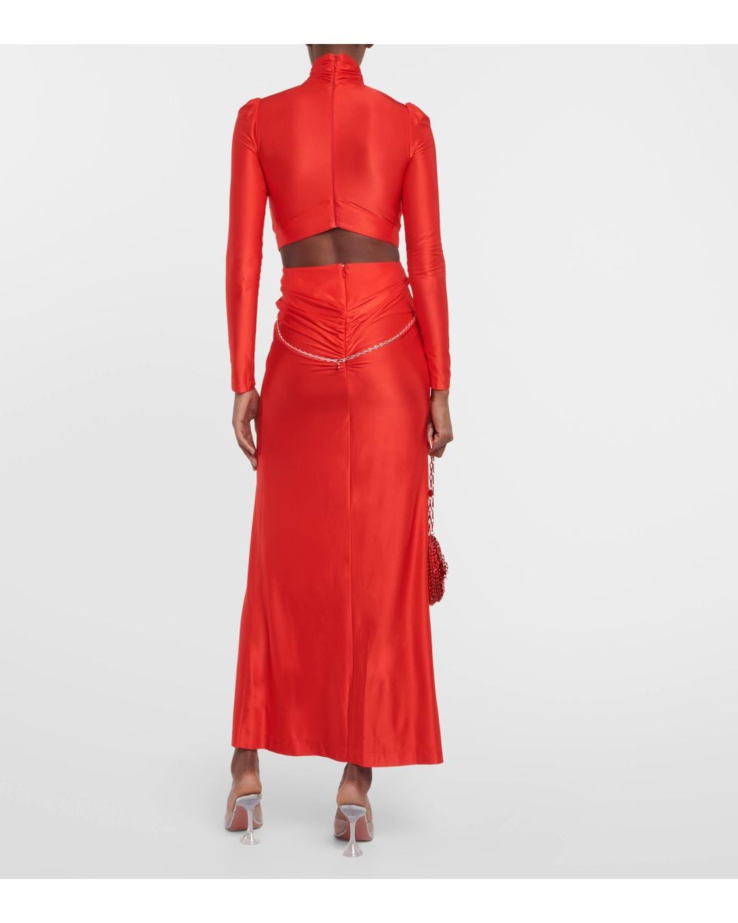 open lace back dress Rabanne Draped Mini Dress | Red | Size 40 main image 0