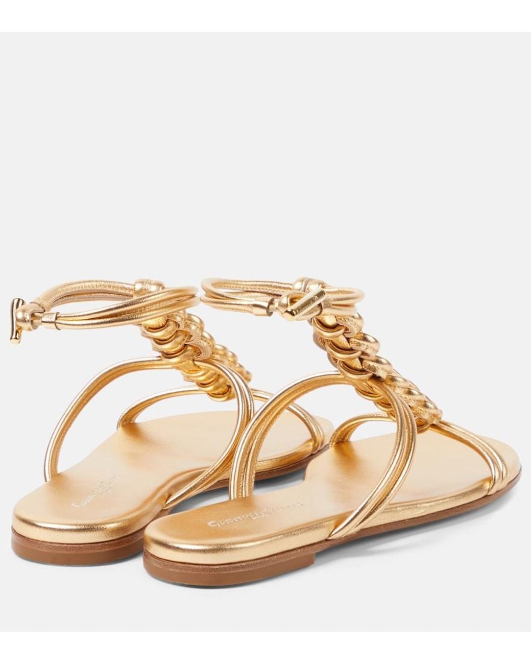 Gianvito Rossi Capua Metallic Leather Sandals