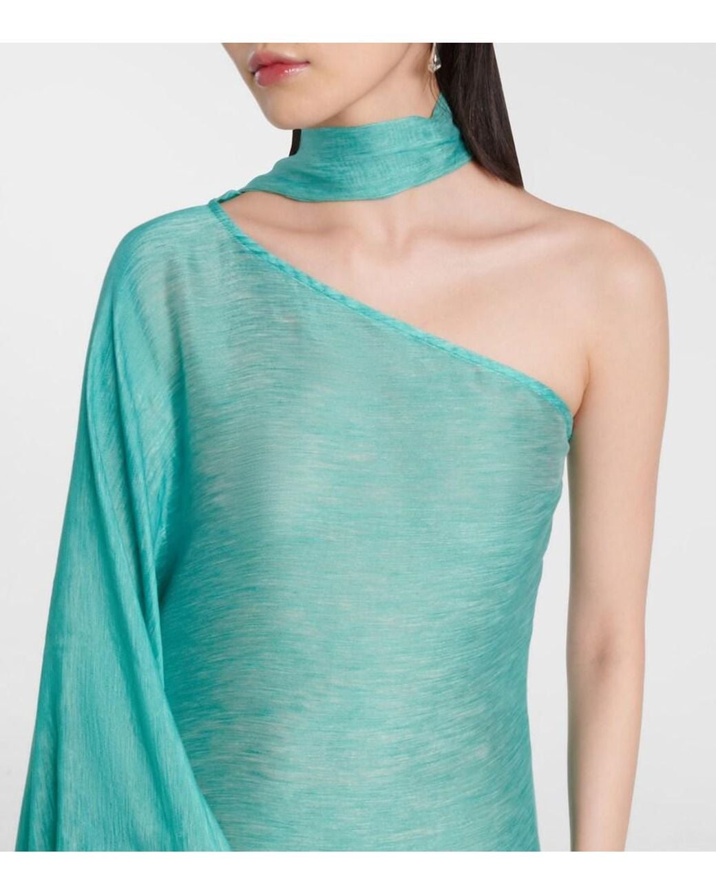 ‎Taller Marmo Blue Arno Fringed Linen-Blend Maxi Dress