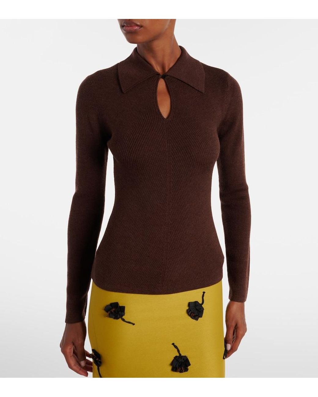 Emilia Wickstead Brown Ambrose Wool Sweater