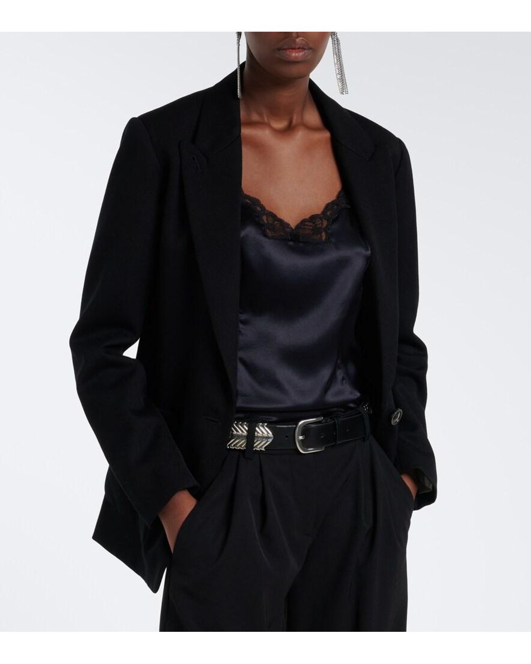 Isabel Marant Black Amael Silk-Blend Satin Camisole