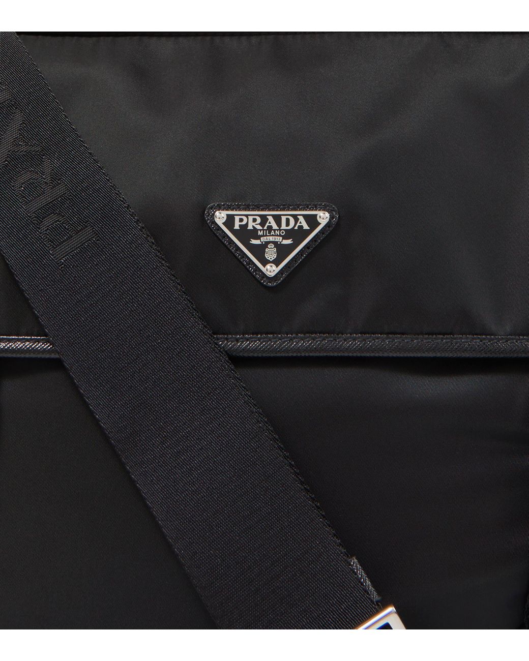 Prada Leather trimmed Re nylon Messenger Bag in Black for Men Lyst UK