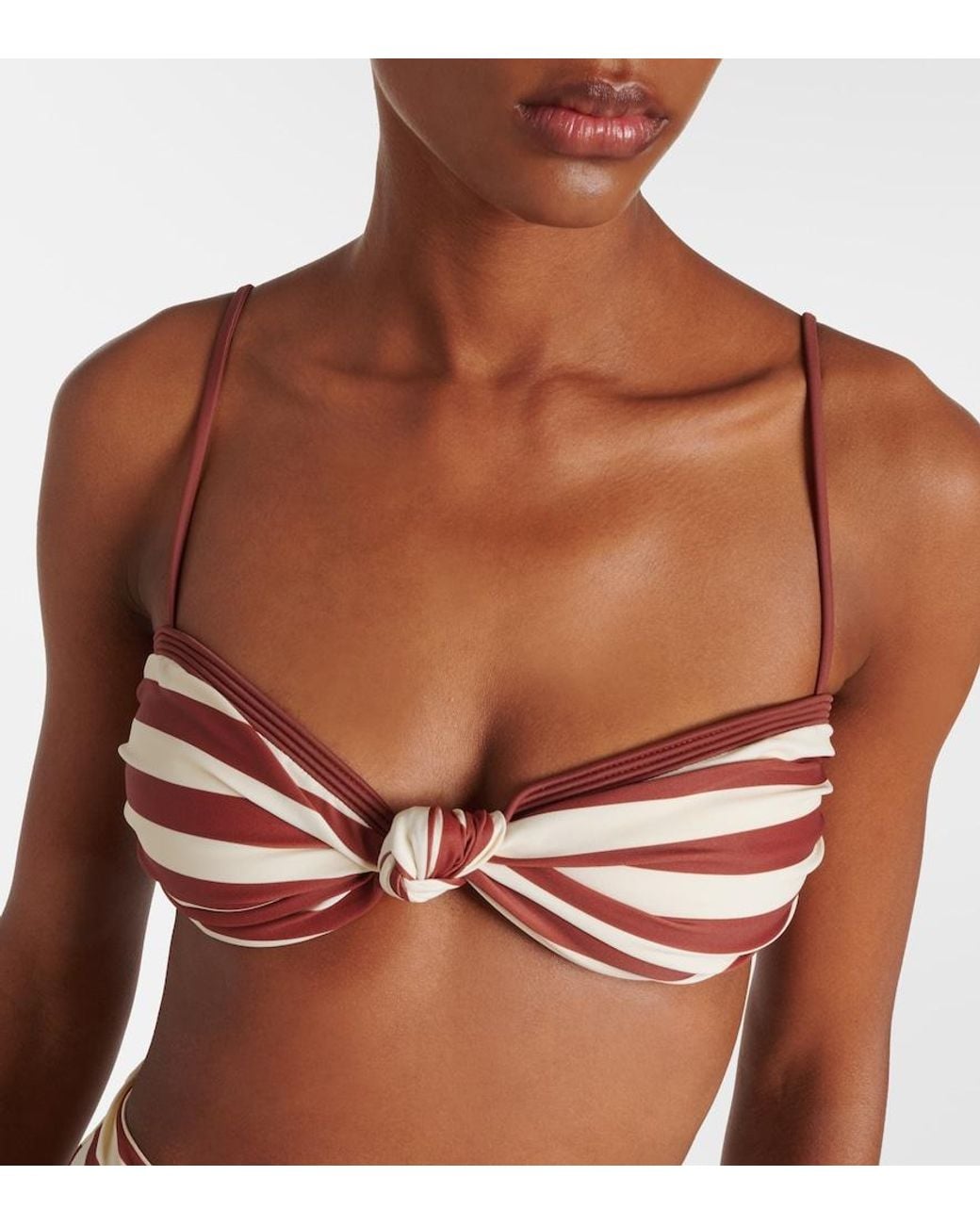 Johanna Ortiz Multicolor Striped Bikini Top