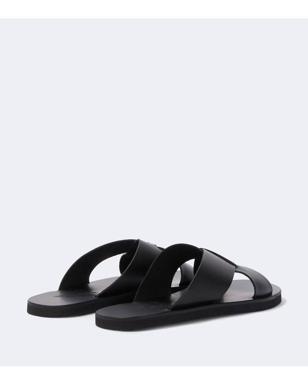 Ancient Greek Sandals Black Bios Leather Sandals for men