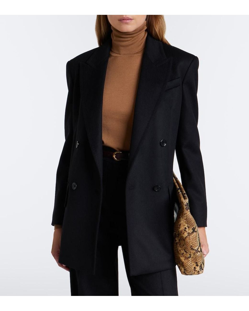 Max Mara Brown Virgin Wool Turtleneck Sweater
