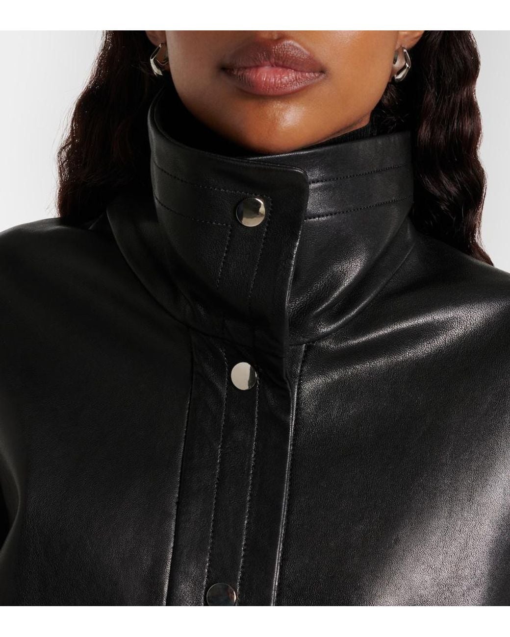Nour Hammour Black Park Leather Jacket