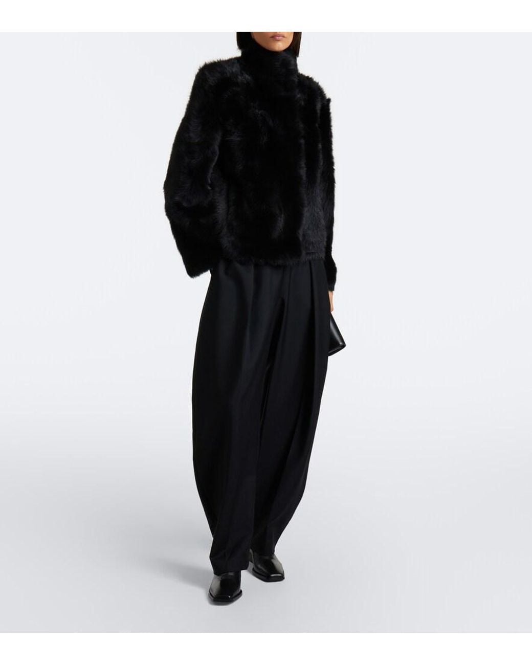 Yves Salomon Black Reversible Shearling Coat