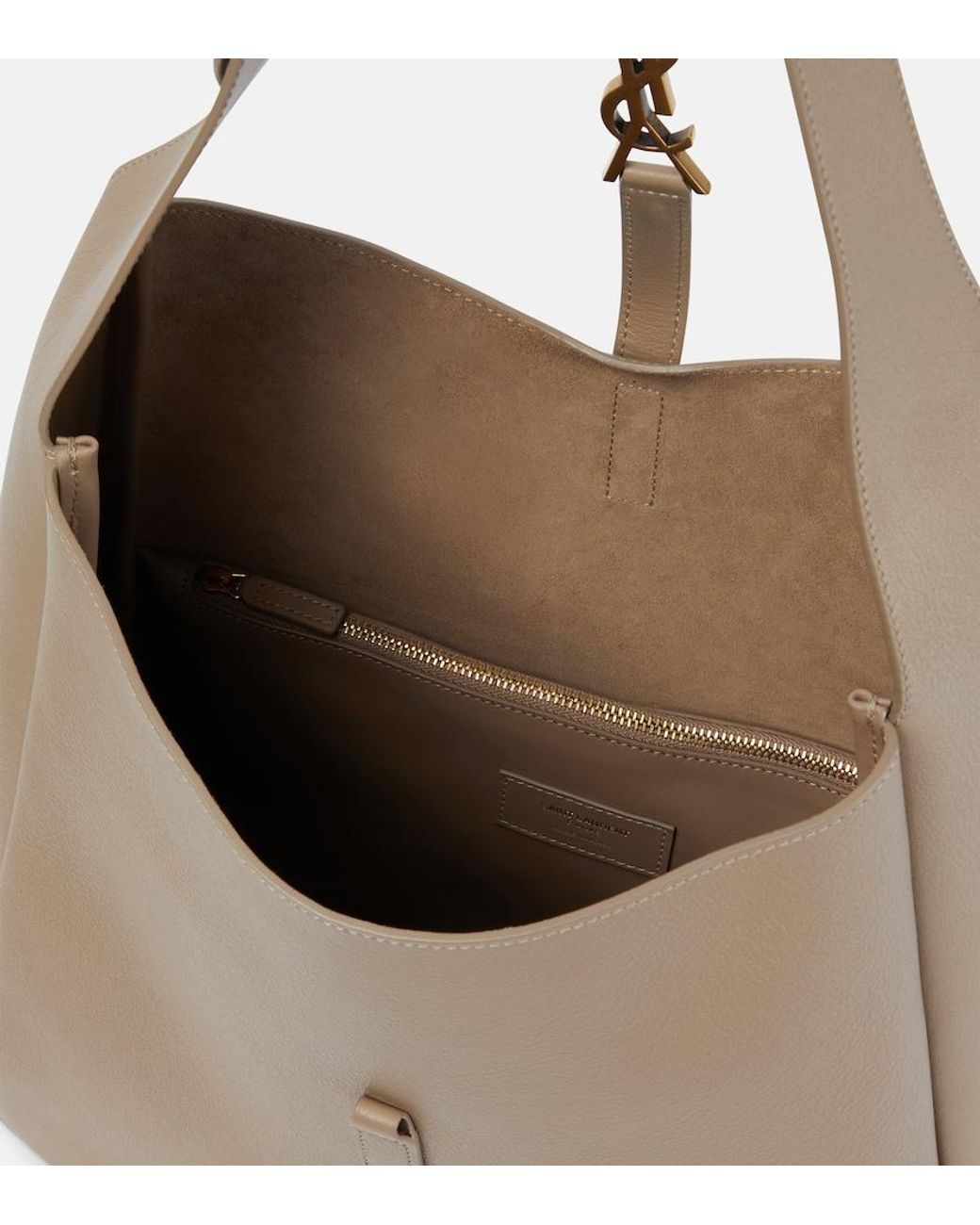 Saint Laurent Natural Le 5 A 7 Large Leather Shoulder Bag