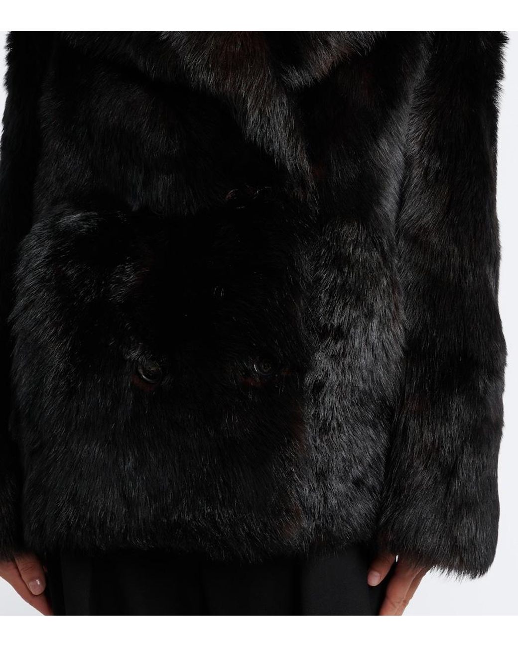 Nili Lotan Black Cleophee Double-Breasted Shearling Jacket