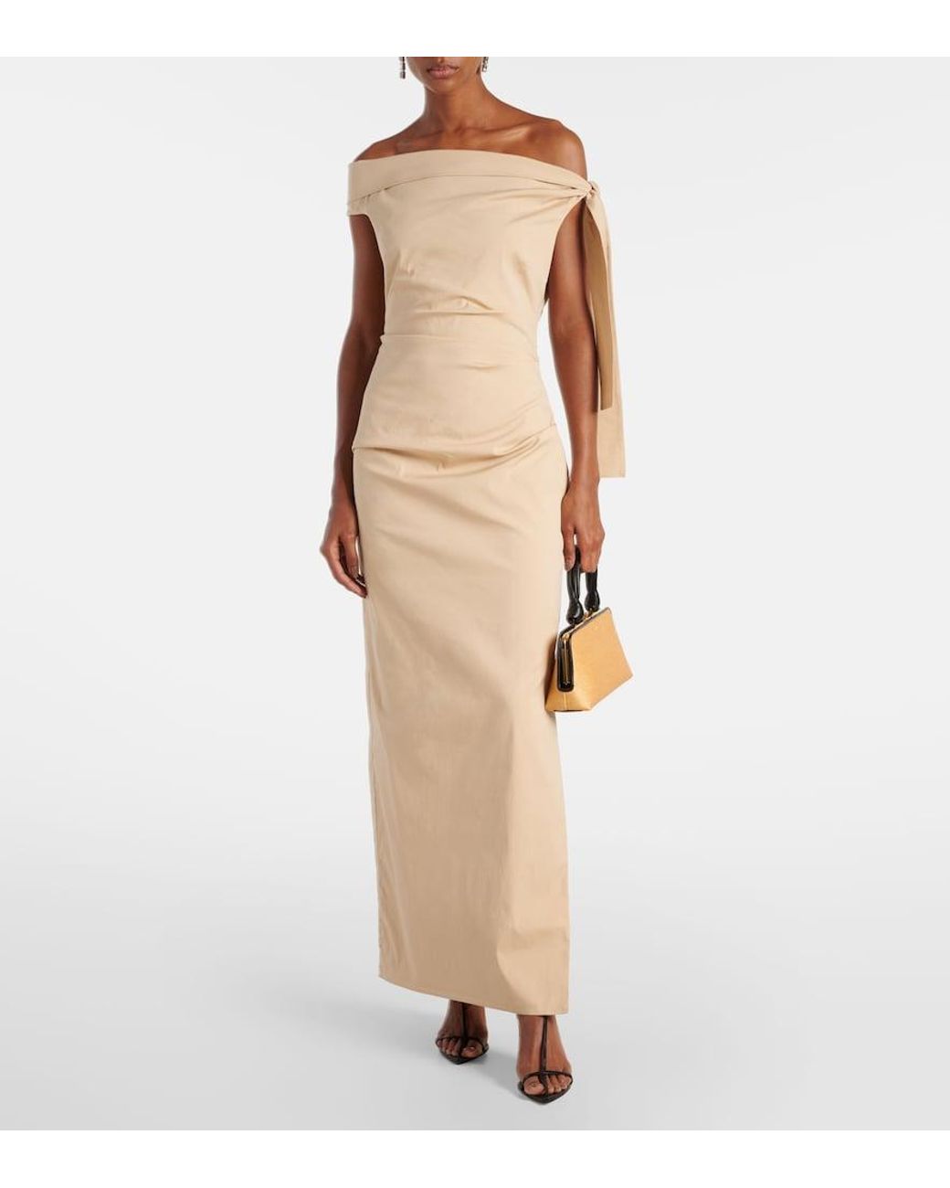 Sir Natural Dahlia Off-Shoulder Cotton-Blend Gown