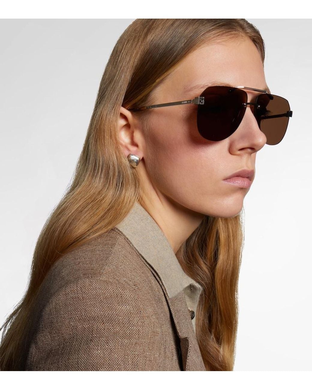 Fendi Brown Sky Aviator Sunglasses