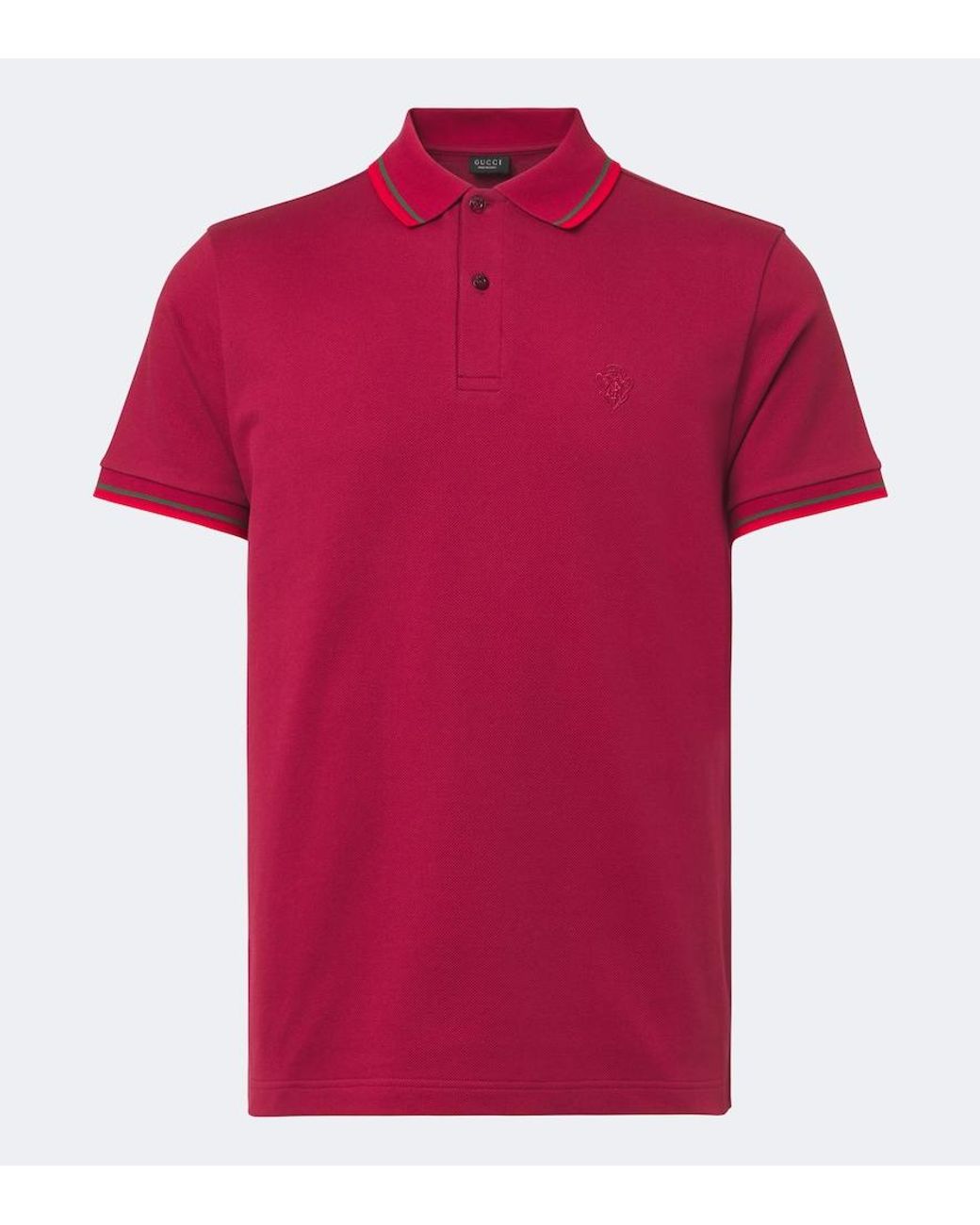 Gucci Red Cotton-Blend Pique Polo Shirt for men
