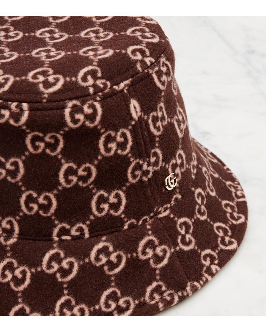 GUCCI GGパターン バケットハット ブラウン Gucci Gg Wool Bucket Hat in Brown | Lyst
