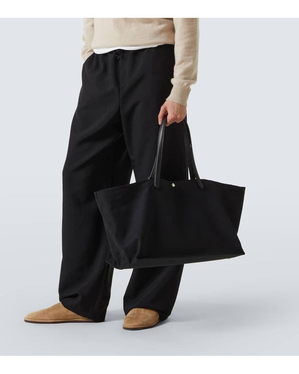 The Row Tote Bag Idaho Xl Aus Canvas Mit Leder in Black für Herren