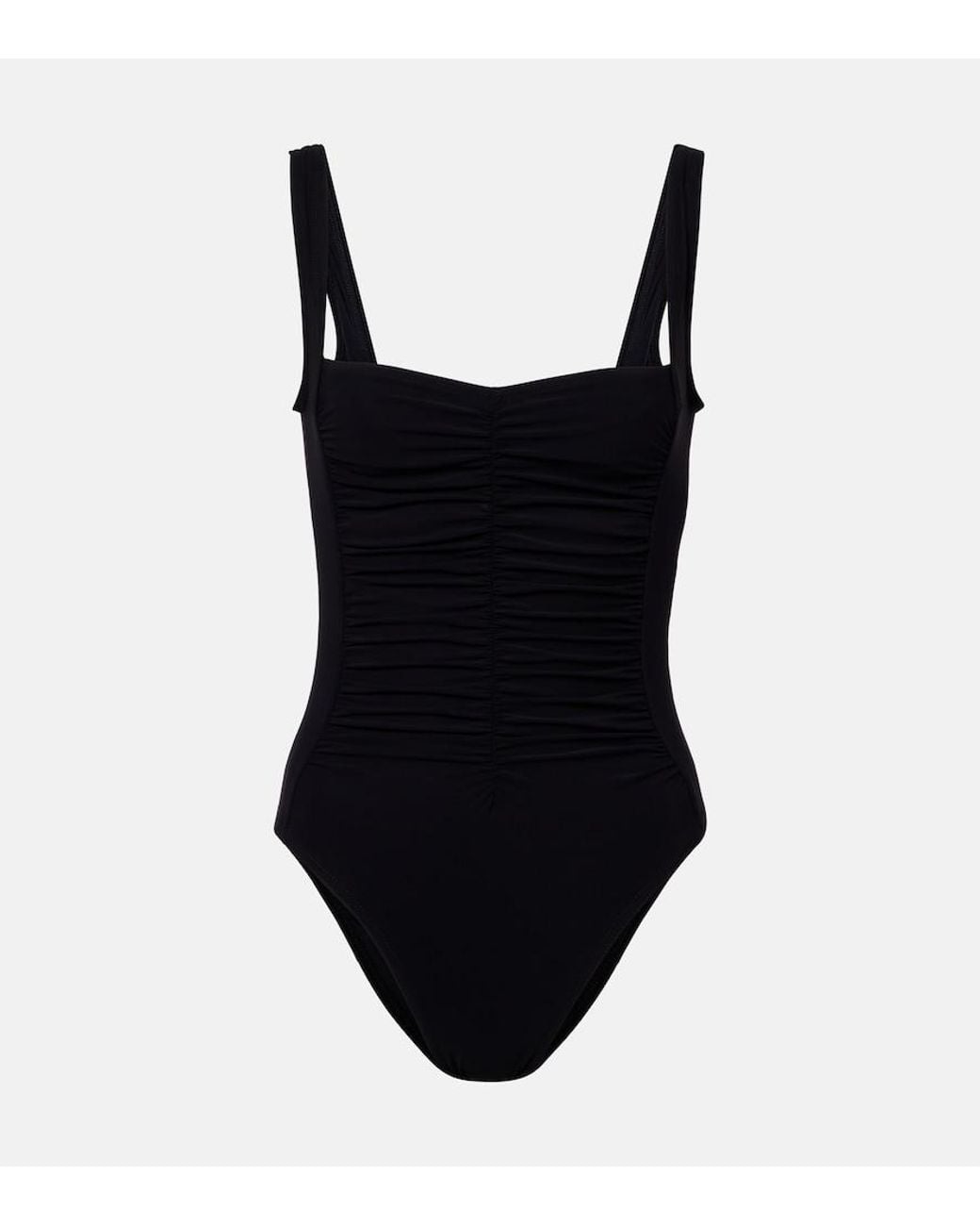Karla Colletto Black Ruched Swimsuit