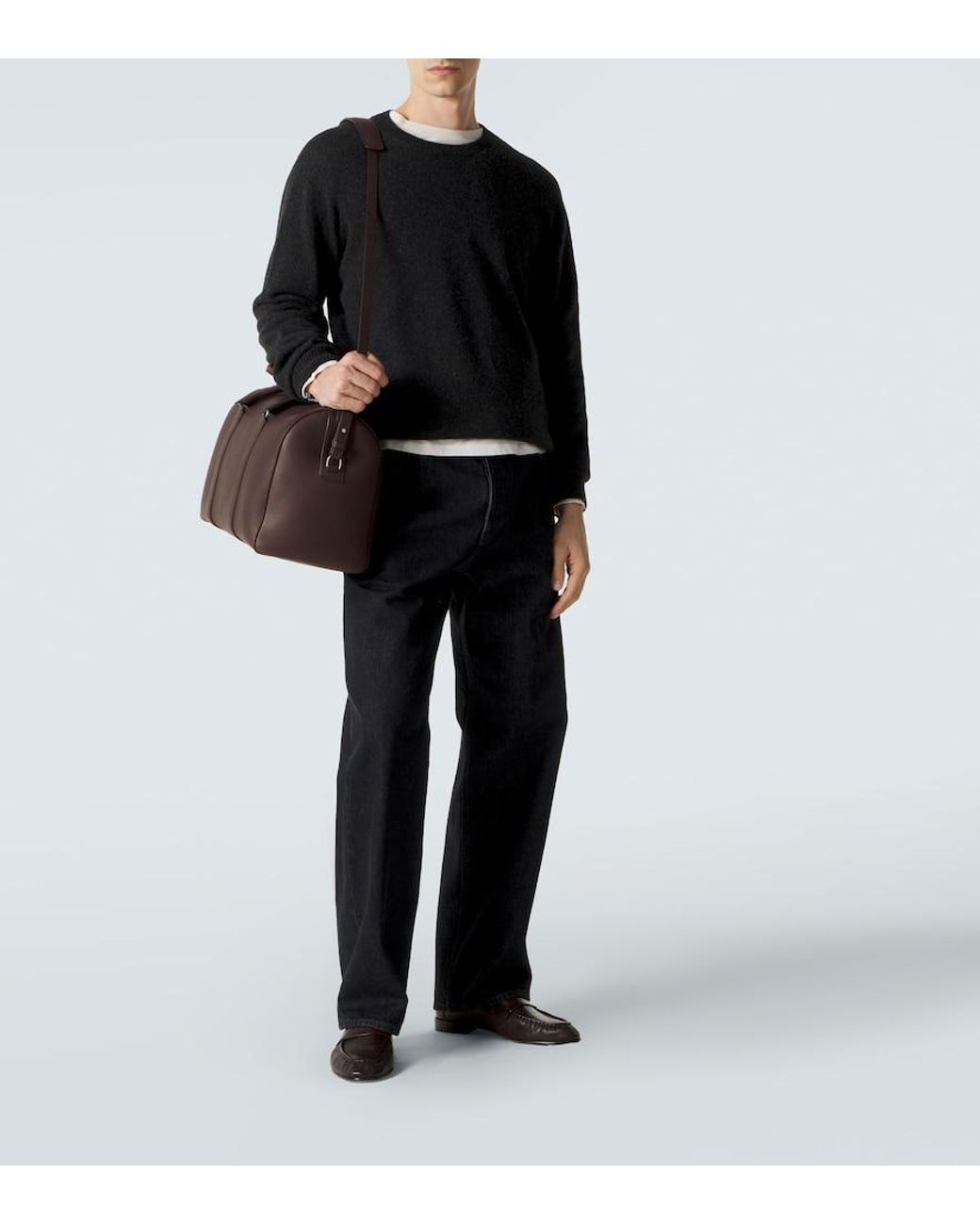 The Row Brown Iowa Leather Duffel Bag for men