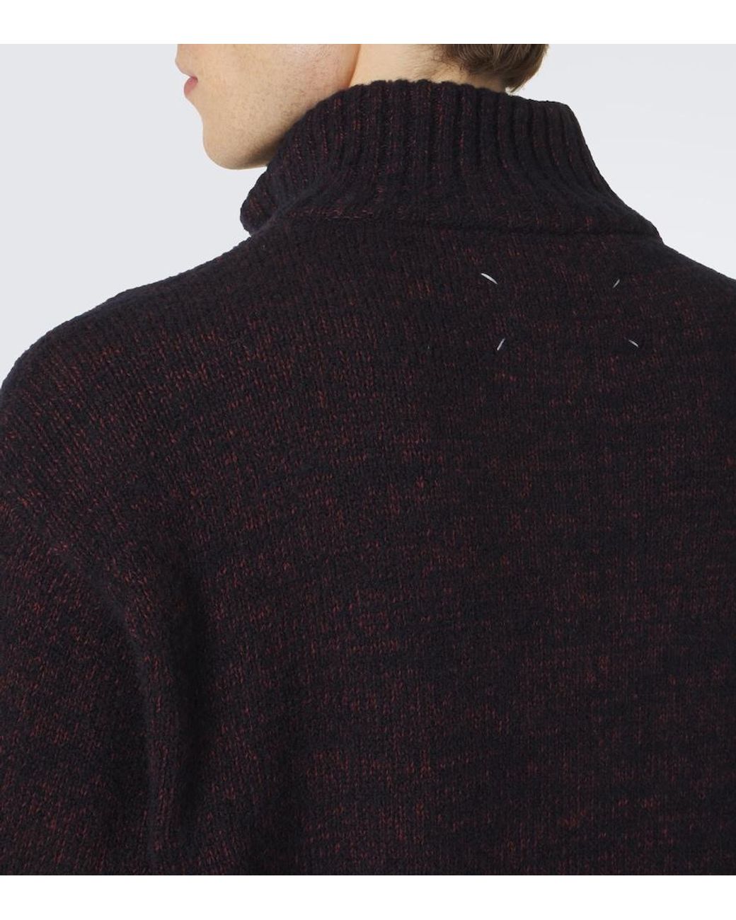 Maison Margiela Black Cotton And Wool-Blend Sweater for men