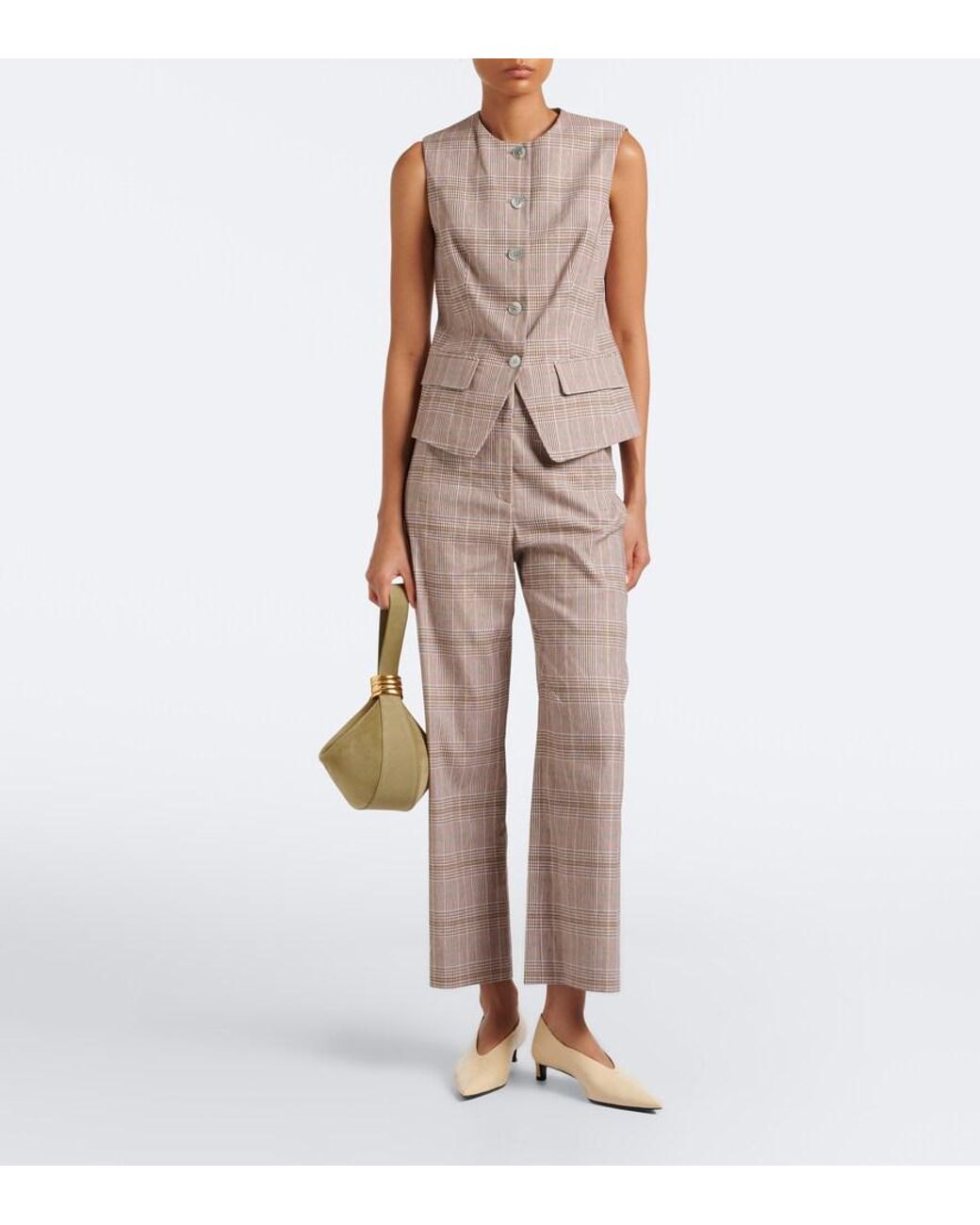 Veronica Beard Gray Dova Cropped Cotton And Linen Wide-Leg Pants