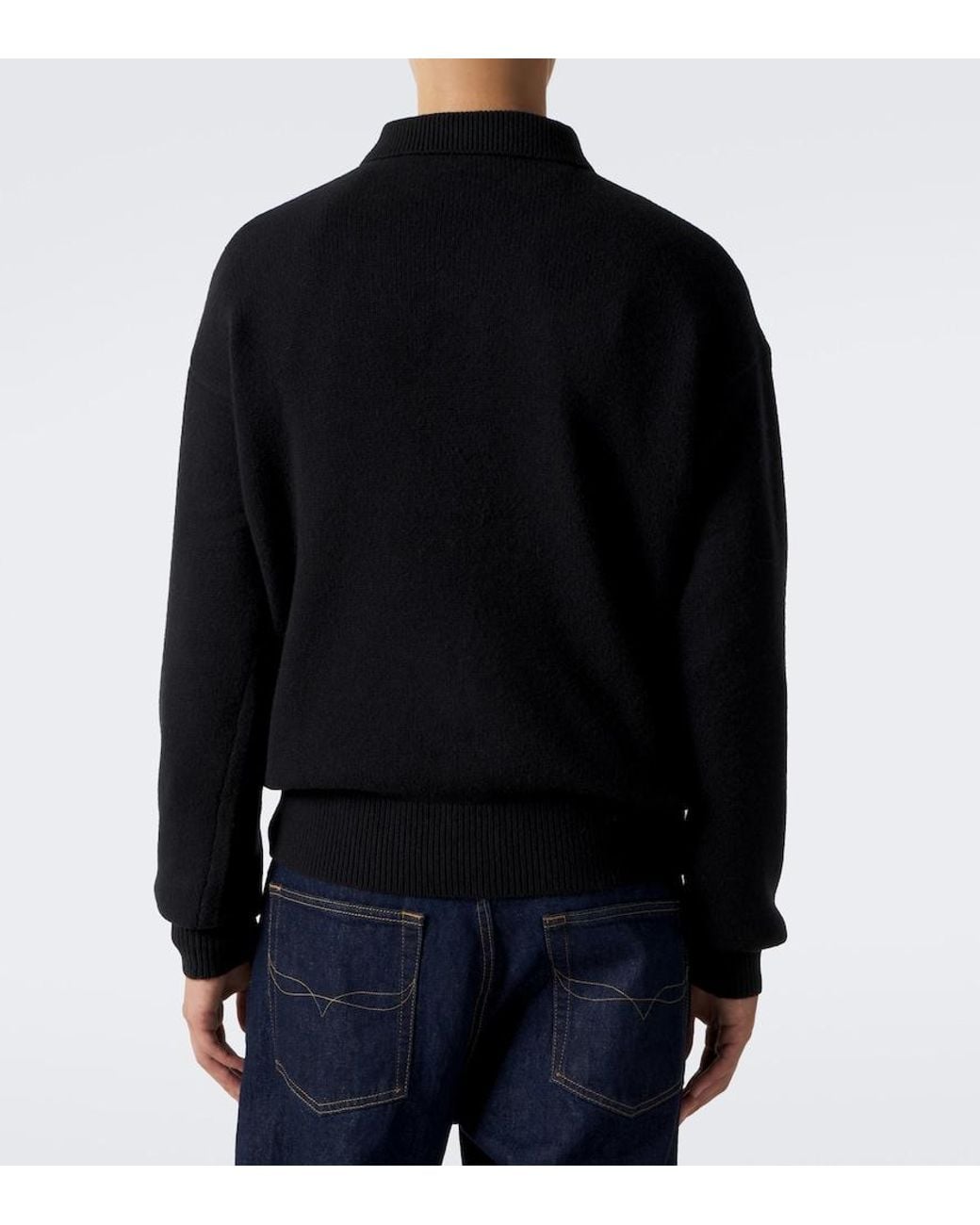 Polo Ralph Lauren Black Logo Wool And Alpaca Polo Sweater for men
