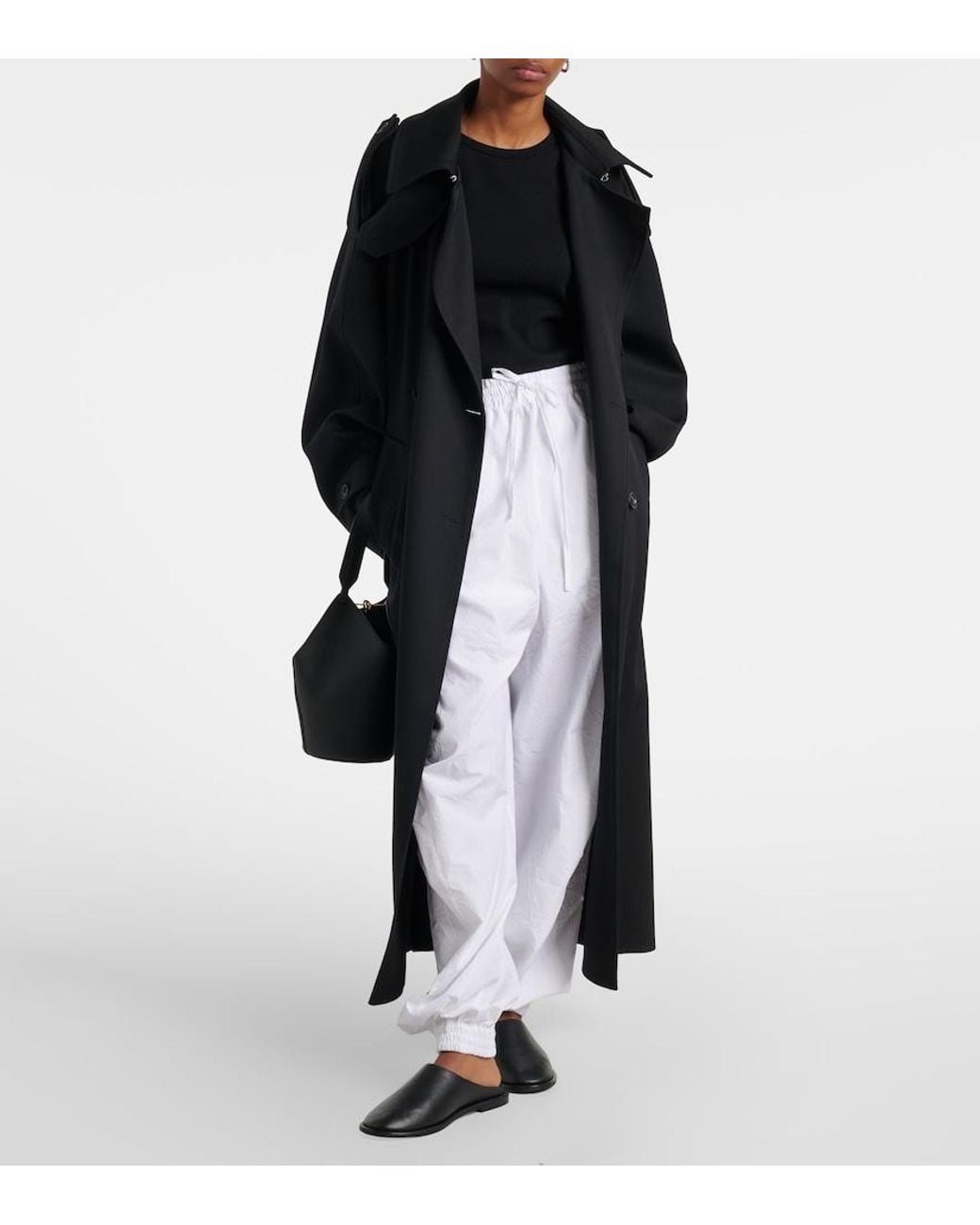Rohe White Cotton-Blend Barrel-Leg Pants