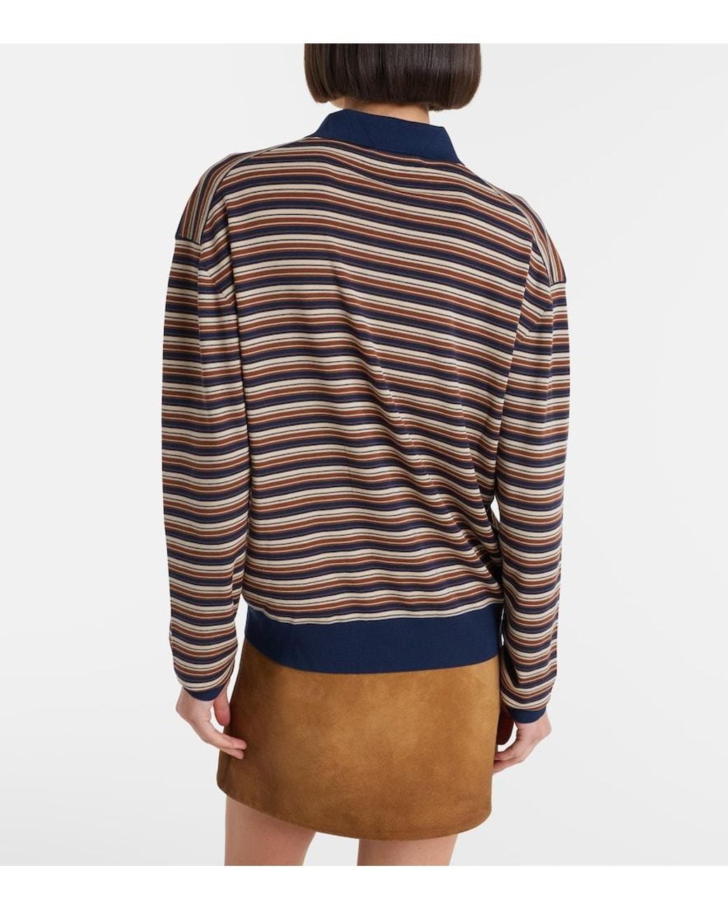 Miu Miu Multicolor Striped Virgin Wool Polo Sweater