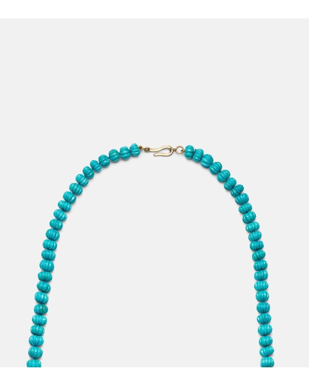 Ileana Makri Blue Horizon 18Kt And 9Kt Beaded Necklace With Turquoises