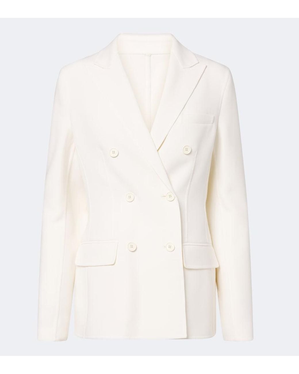 Fendi White Double-Breasted Virgin Wool Blazer