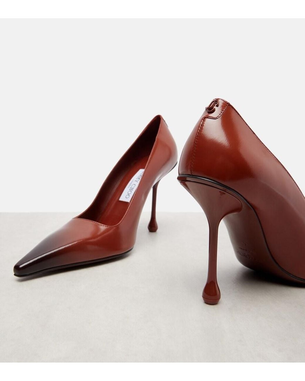Jimmy Choo Red Ixia 95 Leather Pumps
