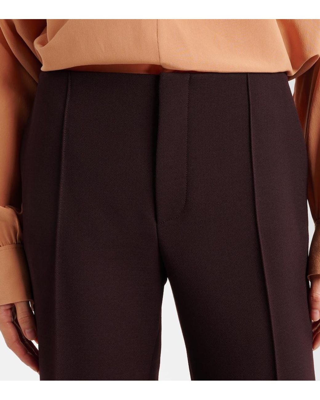 Chloé Purple Wool Wide-Leg Pants