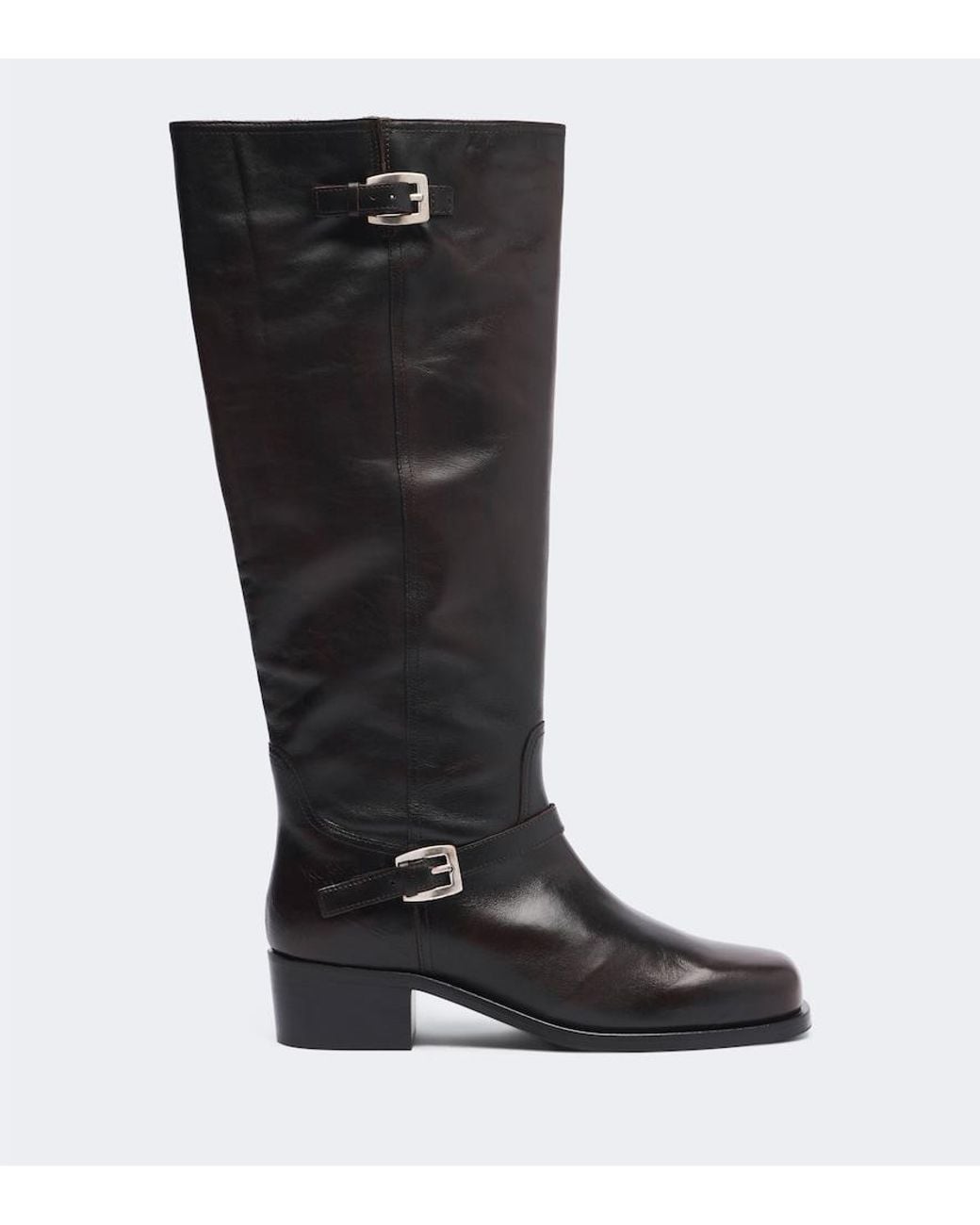 Staud Black Brooklyn Leather Knee-High Boots