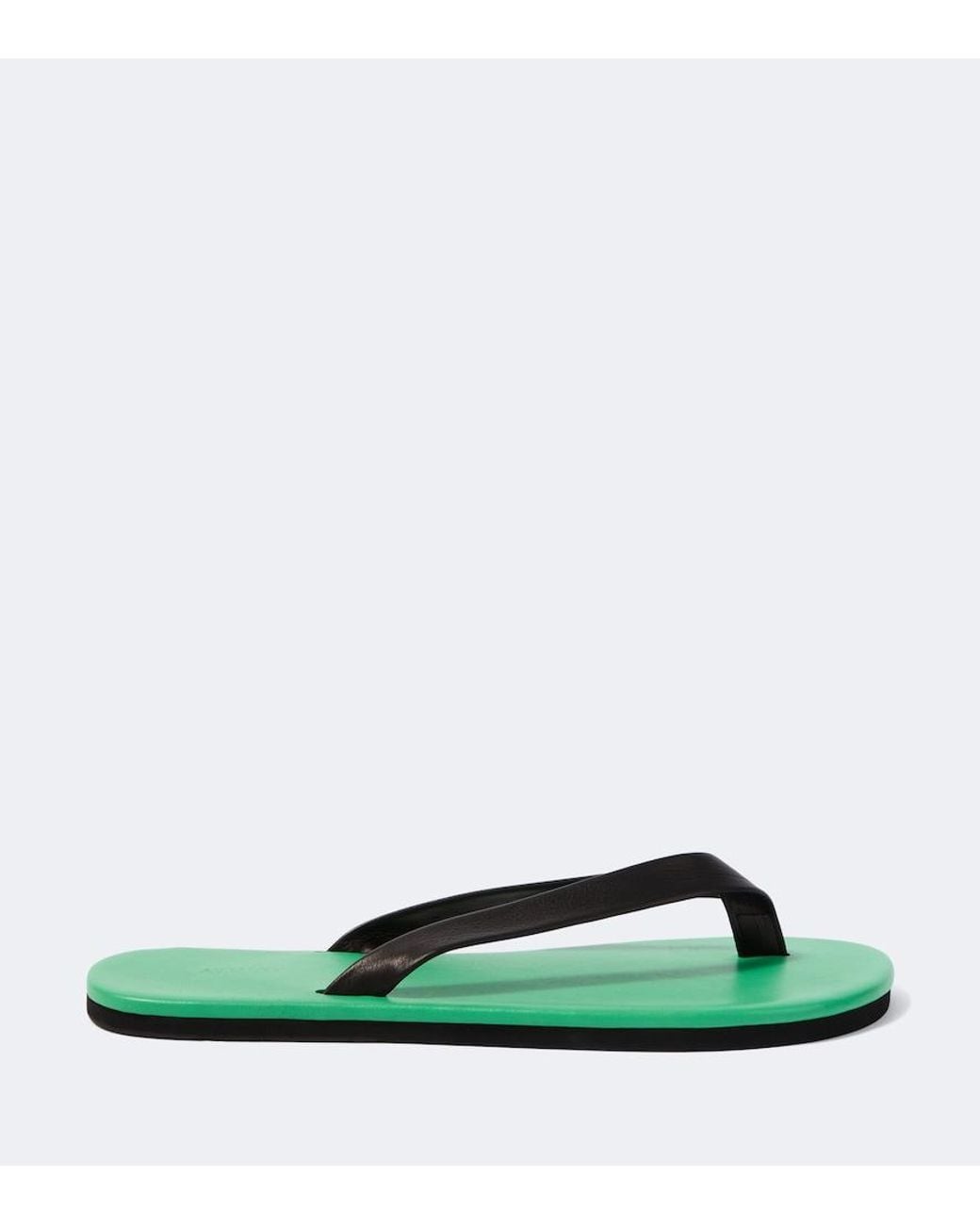 Auralee Green Leather Thong Sandals for men