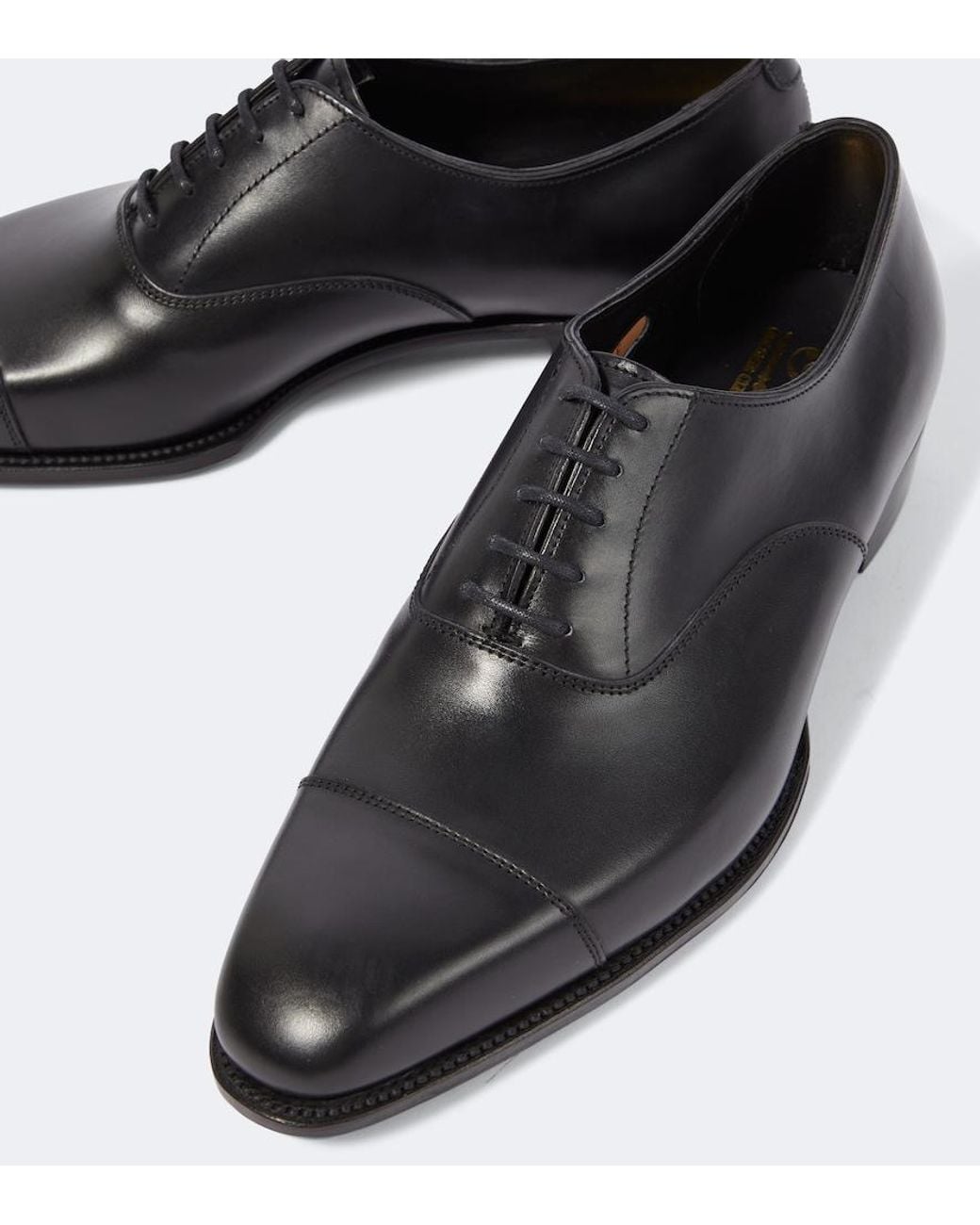 George Cleverley Black Harry Leather Oxford Shoes for men