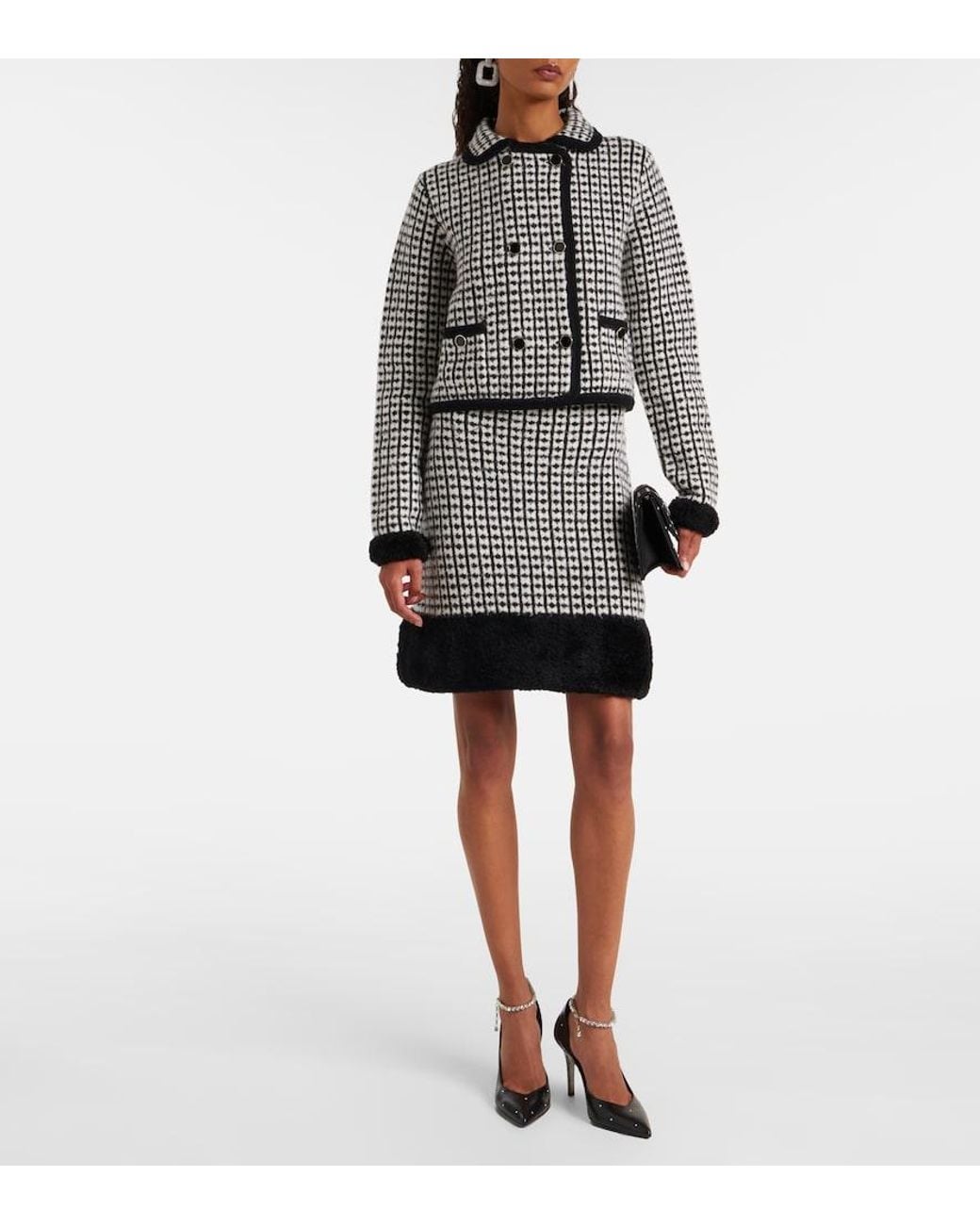 Nina Ricci Black Tweed-Effect Miniskirt