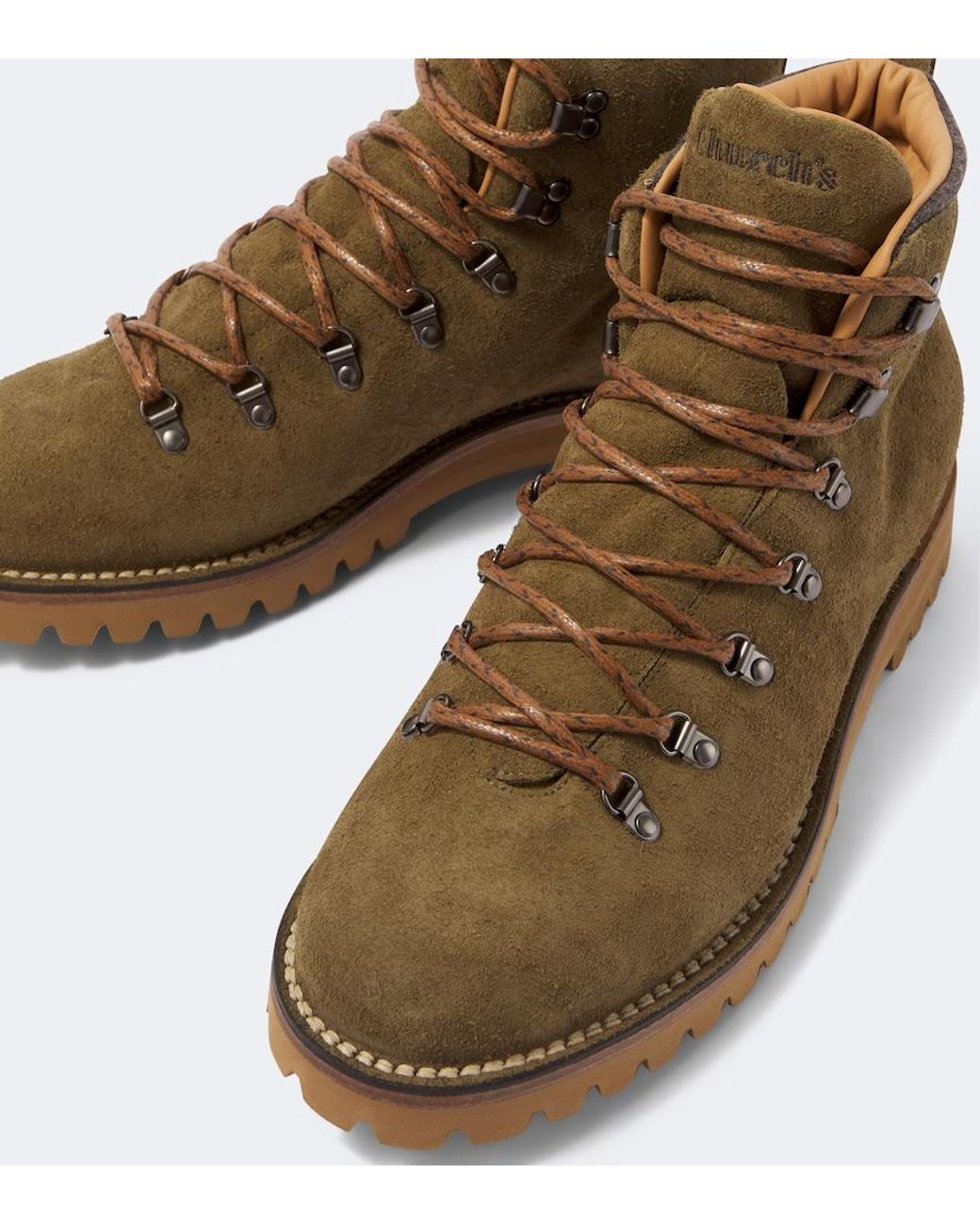 Church's Brown Poulton Suede Lace-Up Boots for men