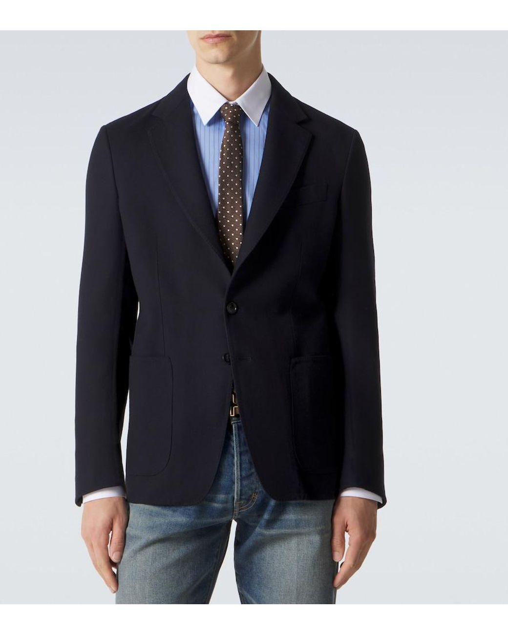 Tom Ford Blue Wool Jacket for men