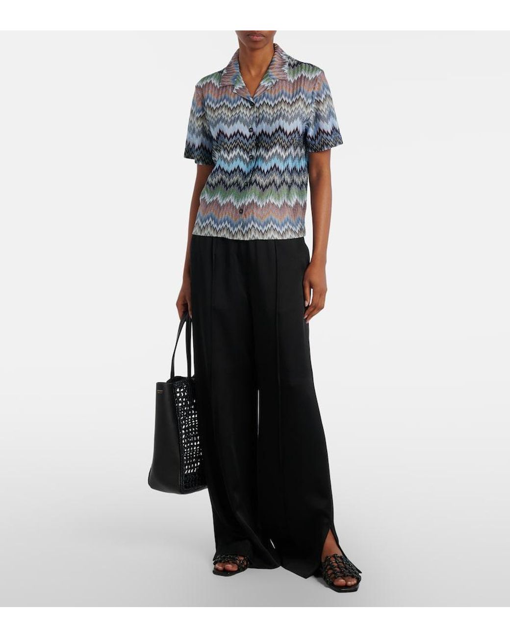 Missoni Blue Zigzag Intarsia Shirt