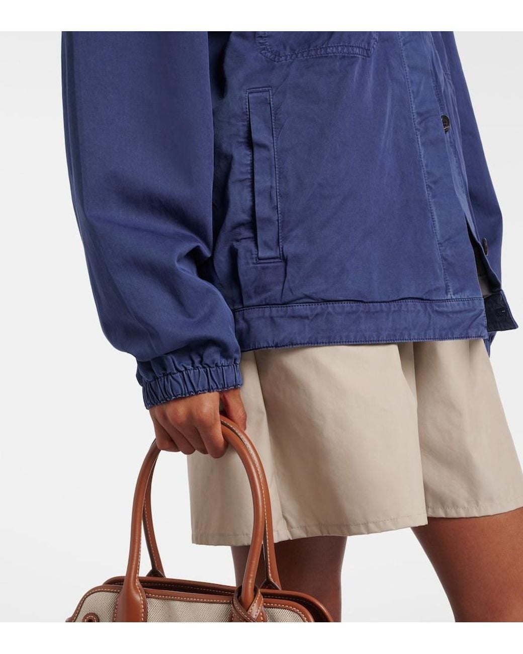Miu Miu Blue Cotton Twill Blouson Jacket