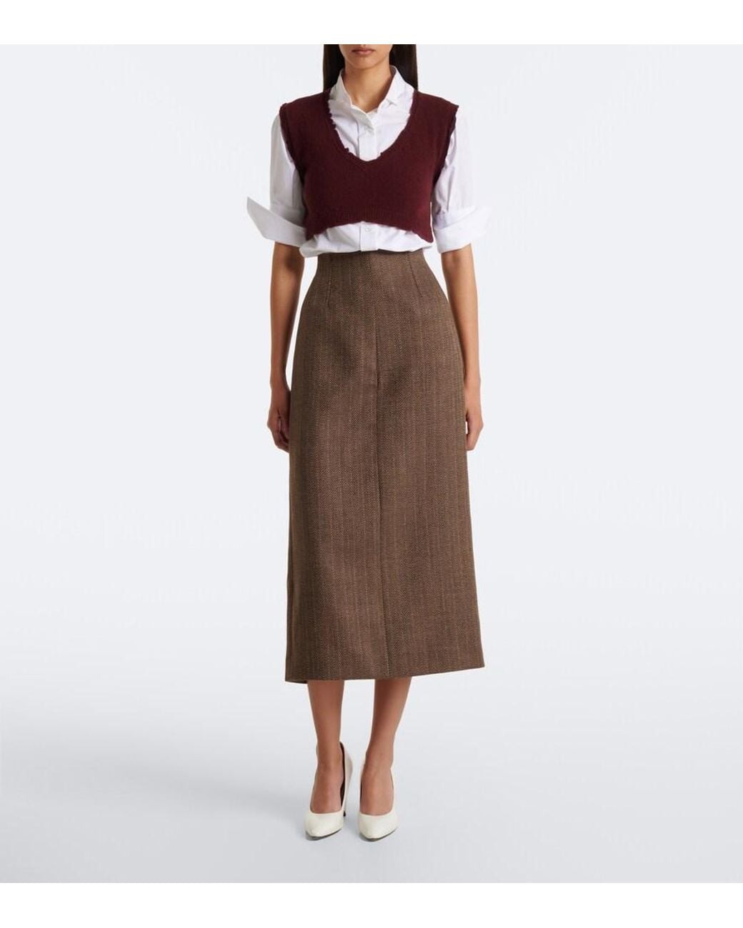 Maison Margiela Purple Cropped Virgin Wool Sweater Vest