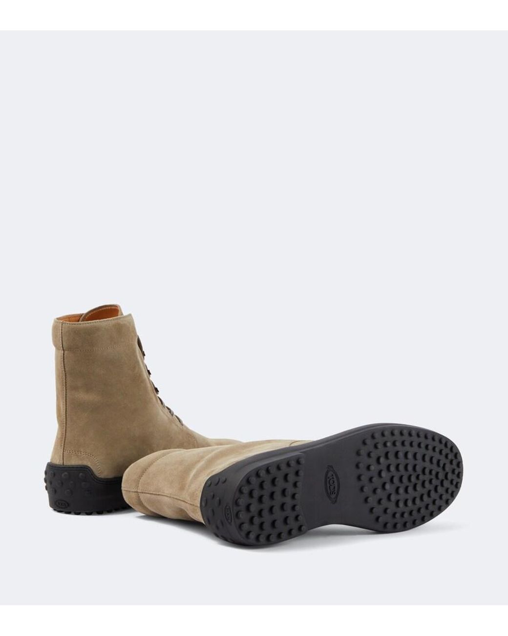 Tod's Brown Suede Combat Boots for men
