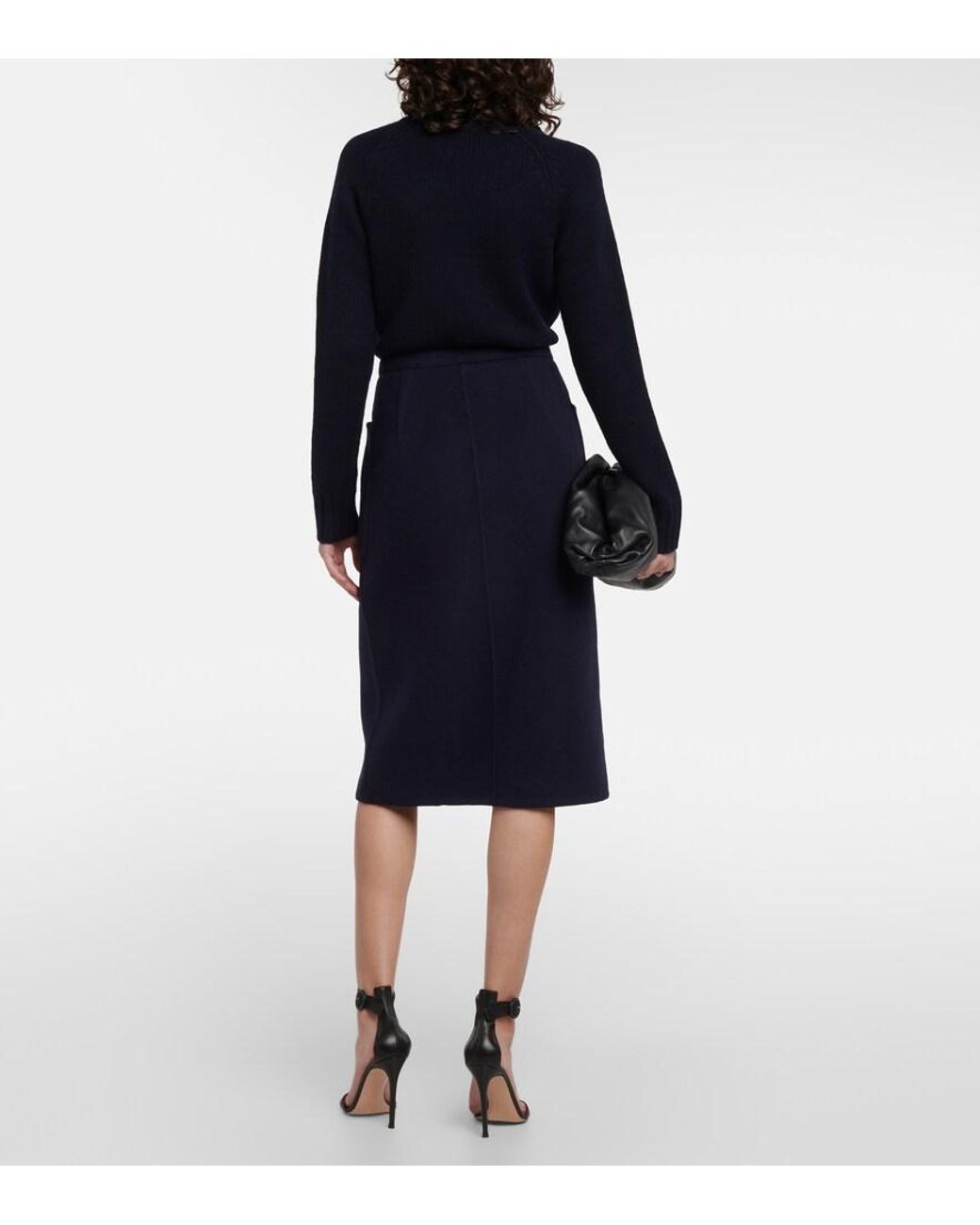 Vince Blue High-Rise-Bleistiftrock