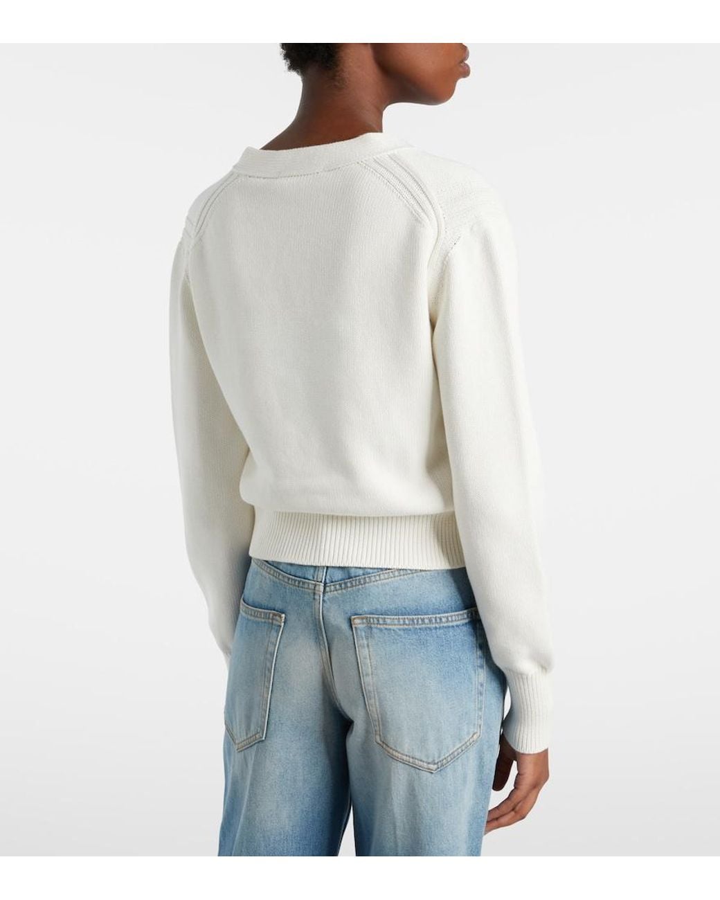 Gucci White Cardigan Gg Aus Baumwolle