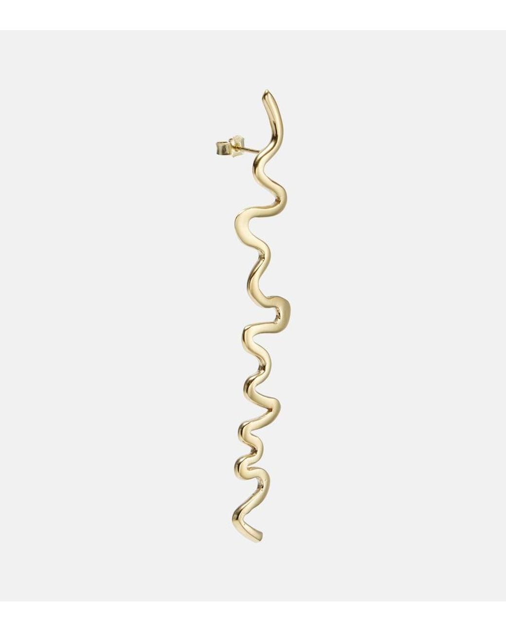YSSO Metallic Shore 24Kt-Plated Drop Earrings