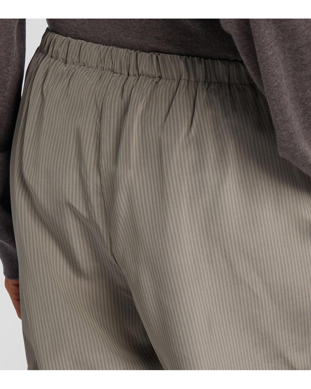 Rohe Gray Striped Wide-Leg Pants