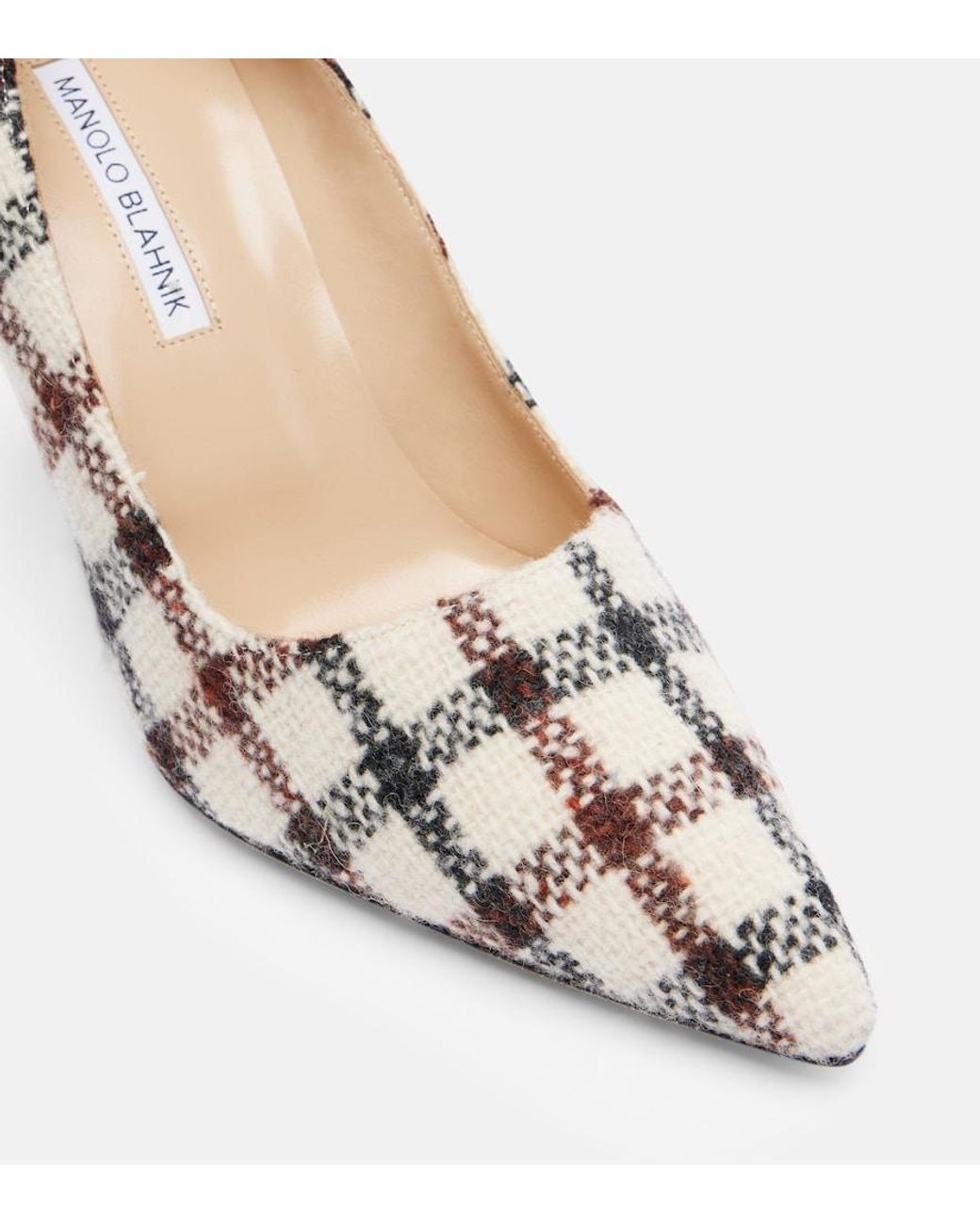 Manolo Blahnik Metallic Bb 90 Checked Pumps