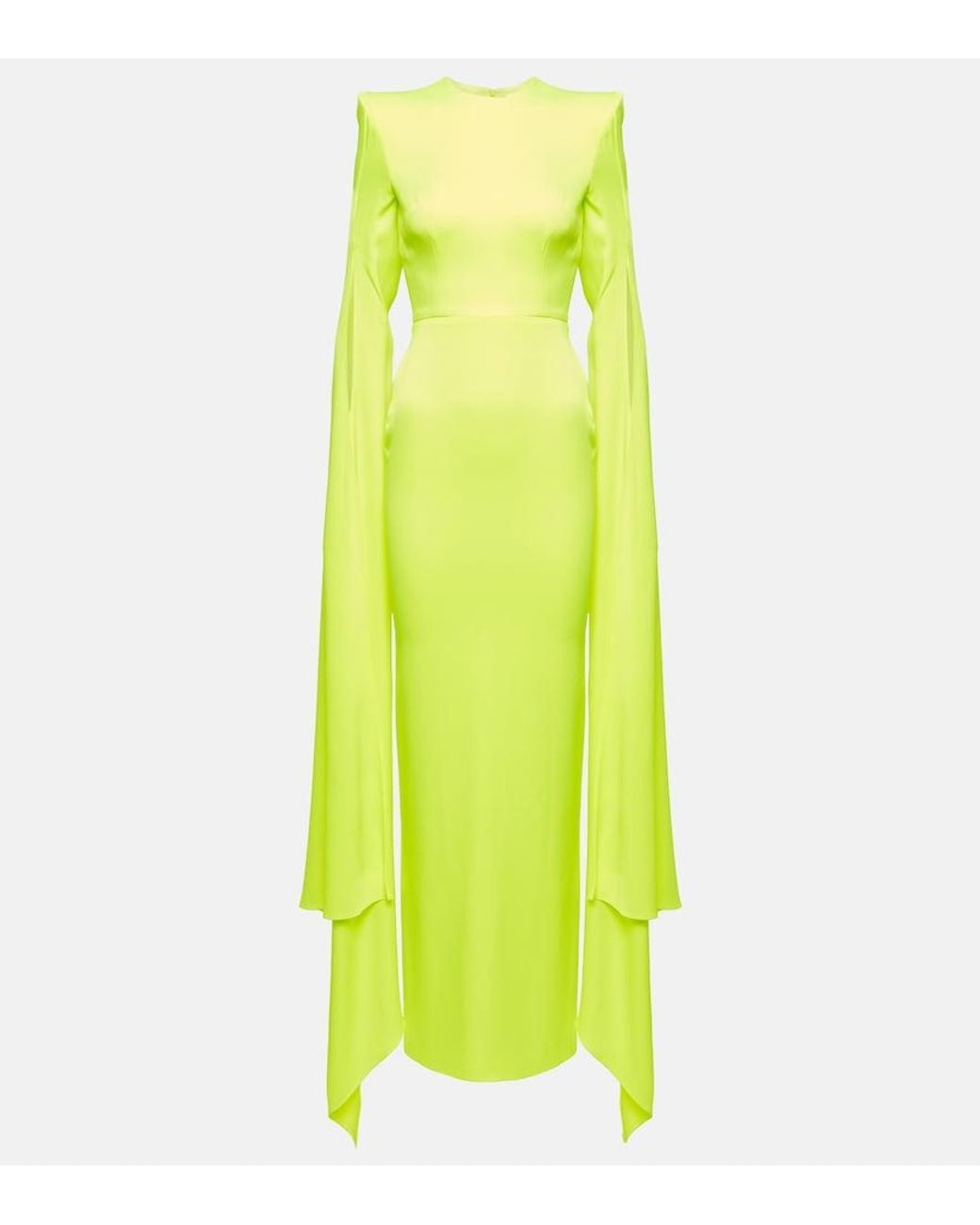 Alex Perry Yellow Bennett Satin Gown
