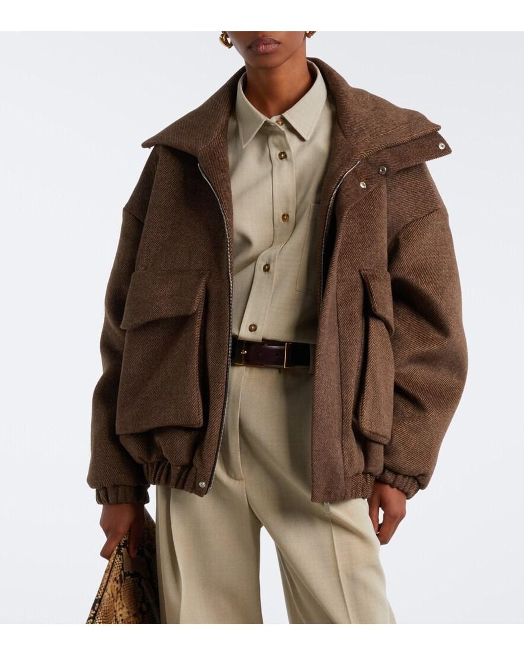 Frankie Shop Brown Elle Blouson Jacket