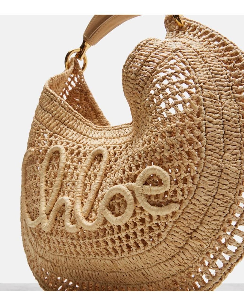 Chloé Natural Summer Banana Raffia Shoulder Bag