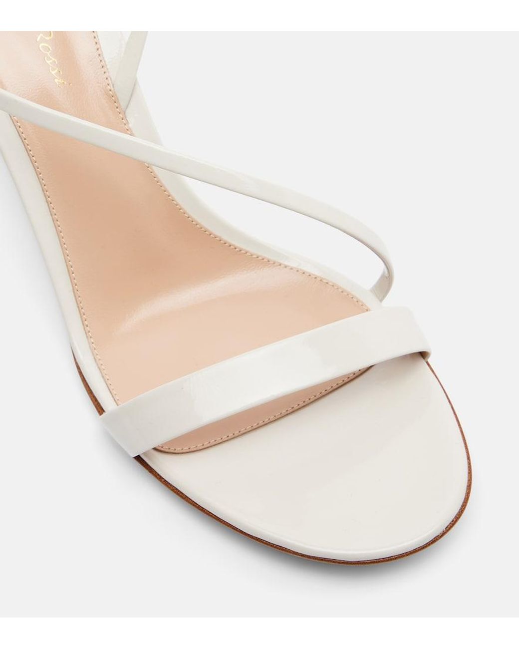 Gianvito Rossi Natural Manhattan Patent Leather Sandals