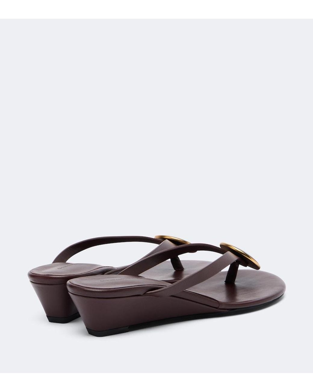 Christopher Esber Brown Aura Quartz Leather Wedge Thong Sandals